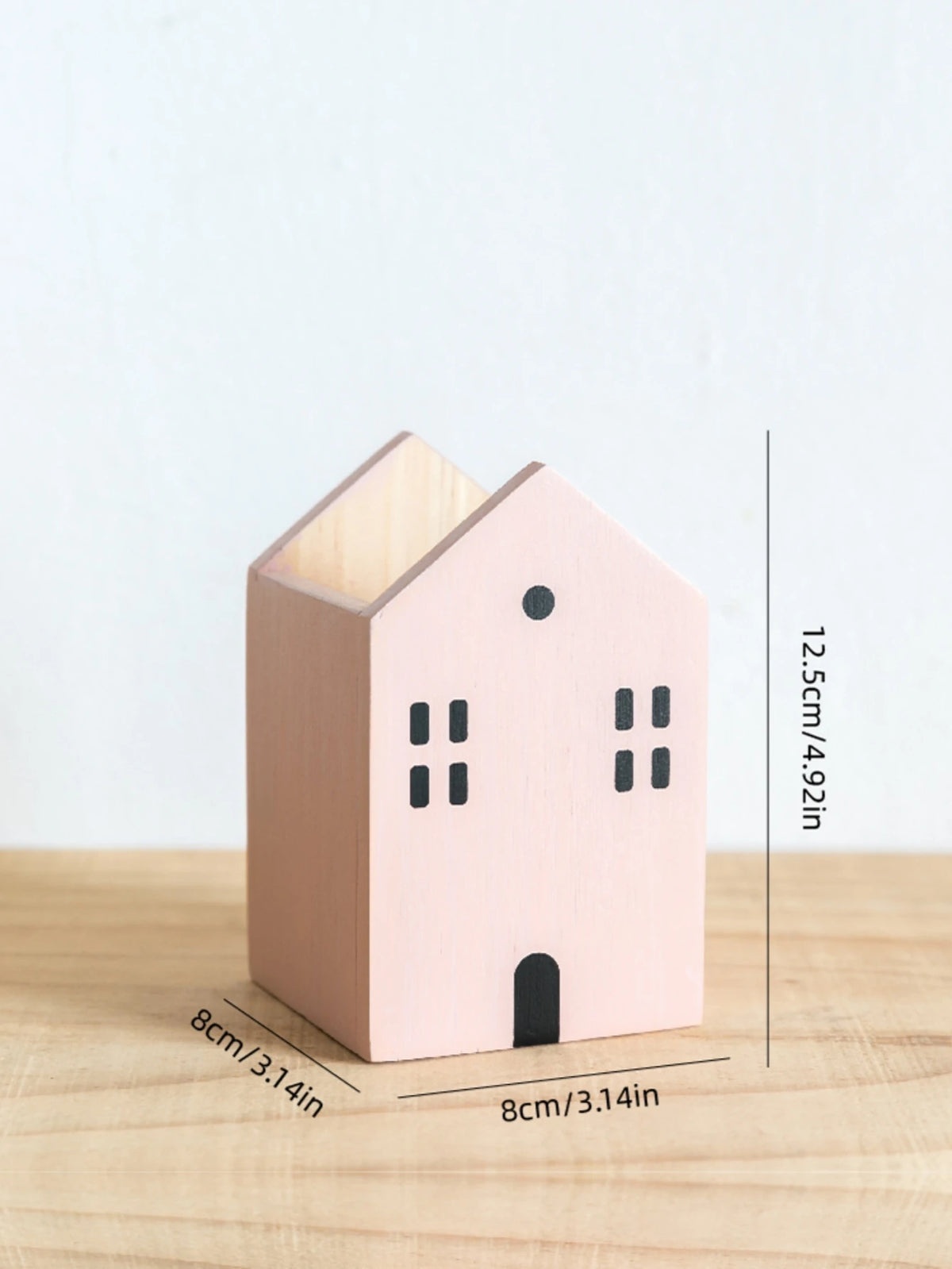 Wooden House Desktop Organiser